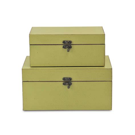 small wood boxes with metal handle nested blue green yellow|Winston Porter 2 Piece Manufactured Wood Box.